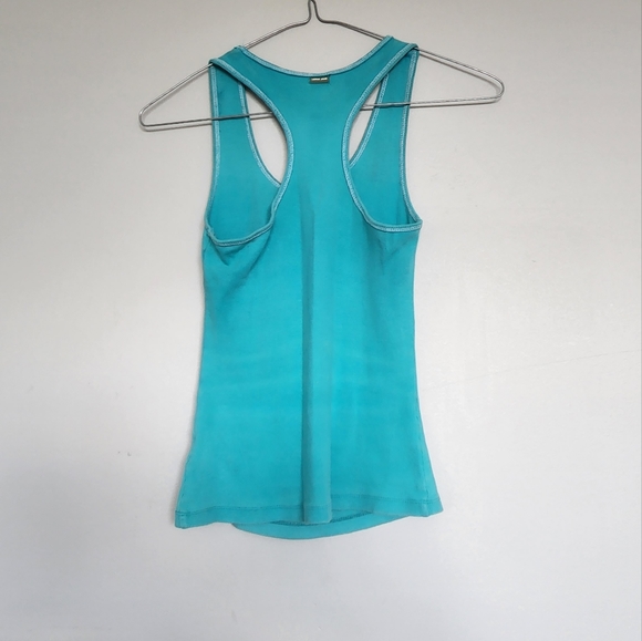 Lorna Jane Active Muscle Tank Aqua Blue Green Singlet. Never Never Never Give Up - Picture 6 of 6